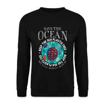 Save The Ocean Earth Day Environmentalist Mother - Unisex Pullover - Schwarz - Vorne - Alina (178cm) & Michal (187cm)