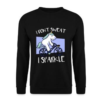 I Don’t Sweat I Sparkle Unicorn Bike Magical - Sweat-shirt Unisexe - noir - Devant - Alina (178cm) & Michal (187cm)