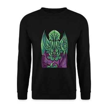 Cthulhu Myth Church Window Art Gift - Unisex Sweatshirt - black - Front - Alina (178cm) & Michal (187cm)