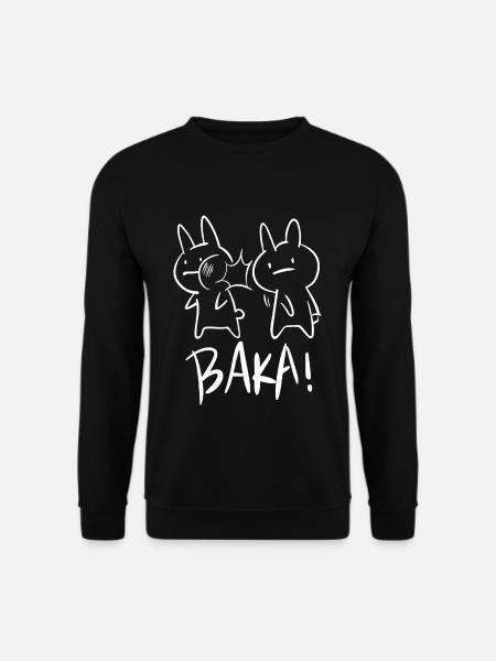 Kawaii Baka Rabbit Ohrfeigen für Otakus, Anime - Unisex Pullover - Schwarz