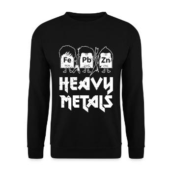 Heavy Metals Chemie Schwermetalle Musik Geek - Unisex Pullover - Schwarz - Vorne - Alina (178cm) & Michal (187cm)