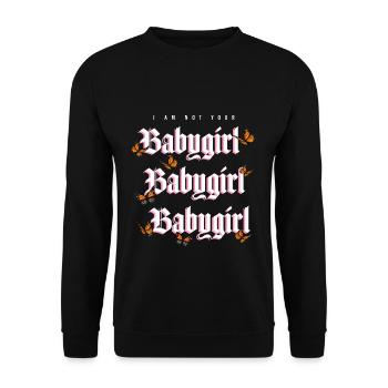 Not your Babygirl Butterfly Schmetterling Grunge - Unisex Pullover - Schwarz - Vorne - Alina (178cm) & Michal (187cm)