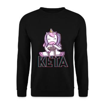 Ketamine drug sniffing unicorn Funny techno - Unisex Sweatshirt - black - Front - Alina (178cm) & Michal (187cm)