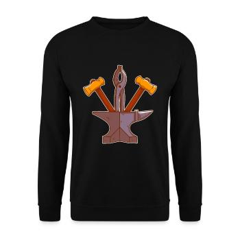 Forging tool with anvil, hammer and pliers - Unisex Sweatshirt - black - Front - Alina (178cm) & Michal (187cm)