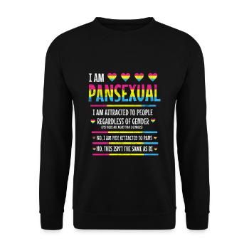 I am Pansexual Pan CSD LGBT against sexism - Unisex Sweatshirt - black - Front - Alina (178cm) & Michal (187cm)