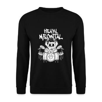 Heavy Meowtal Cat Heavy Metal Music - Unisex Sweatshirt - black - Front - Alina (178cm) & Michal (187cm)