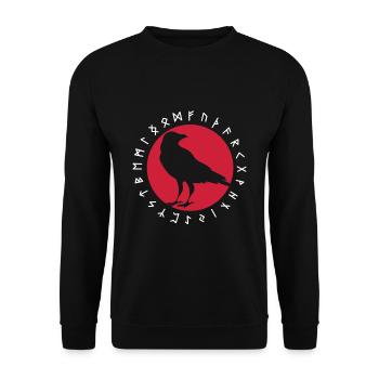 Odin corbeau Viking symbole nordique scandinave - Sweat-shirt Unisexe - noir - Devant - Alina (178cm) & Michal (187cm)