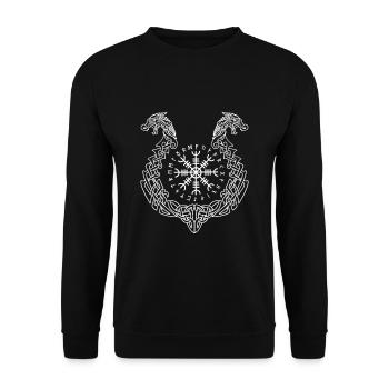 Symbole Viking Nordique Scandinave Nordique - Sweat-shirt Unisexe - noir - Devant - Alina (178cm) & Michal (187cm)