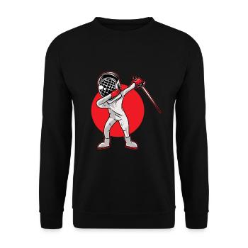 Degenfechter Florett Degen Säbel Fechten - Unisex Pullover - Schwarz - Vorne - Alina (178cm) & Michal (187cm)