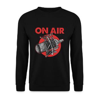 On Air Podcast Microphone Radio Show Presenter - Unisex Sweatshirt - black - Front - Alina (178cm) & Michal (187cm)