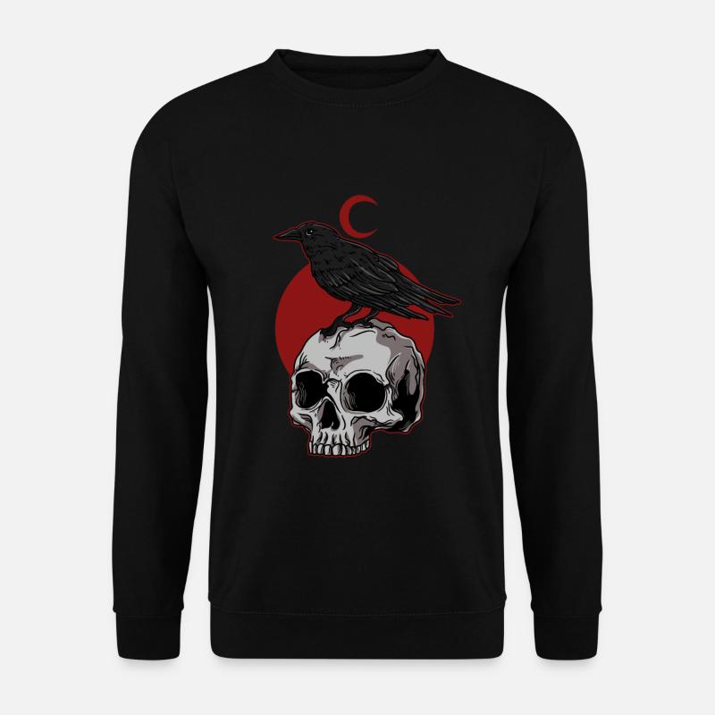 Raven Bird Blackbird Birdwatching Crow Goth Style - Unisex Pullover - Schwarz