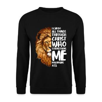 Je peux faire des choses Christian Lion Citation - Sweat-shirt Unisexe - noir - Devant - Alina (178cm) & Michal (187cm)