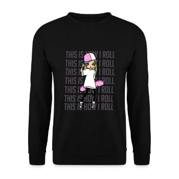 How I Roll Skater Skating Deck Skateboarding - Unisex Sweatshirt - black - Front - Alina (178cm) & Michal (187cm)