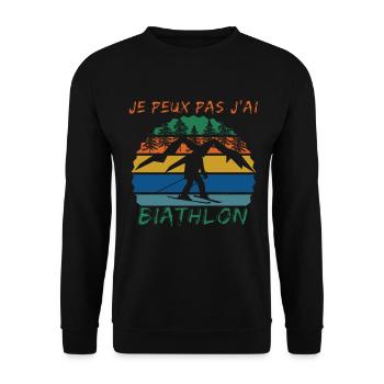 Je peux pas j'ai Biathlon - Sweat-shirt Unisexe - noir - Devant - Alina (178cm) & Michal (187cm)