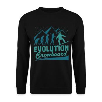 Evolution Snowboard | Cadeau neige sports d'hiver - Sweat-shirt Unisexe - noir - Devant - Alina (178cm) & Michal (187cm)