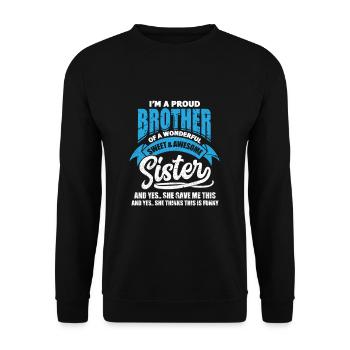Cadeau de famille frère soeur frères et soeurs - Sweat-shirt Unisexe - noir - Devant - Alina (178cm) & Michal (187cm)
