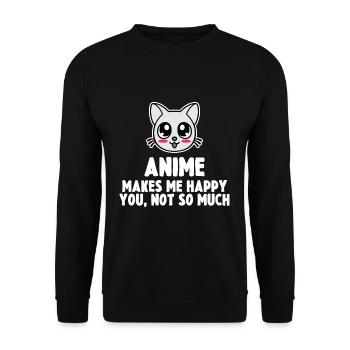 Anime - Unisex Pullover - Schwarz - Vorne - Alina (178cm) & Michal (187cm)