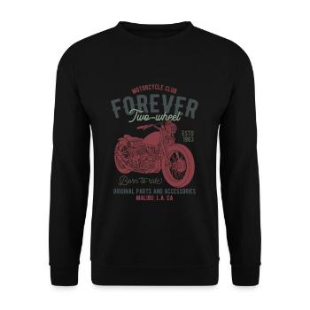 Cadeau de motard moto motard - Sweat-shirt Unisexe - noir - Devant - Alina (178cm) & Michal (187cm)