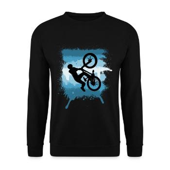 MTB Sprung Trick Mountainbike Graffiti - Unisex Pullover - Schwarz - Vorne - Alina (178cm) & Michal (187cm)