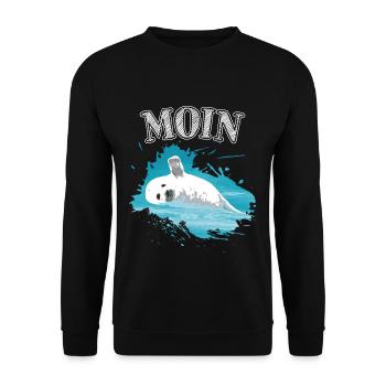 North Sea Seal Baby Moin Baltic Sea - Unisex Sweatshirt - black - Front - Alina (178cm) & Michal (187cm)