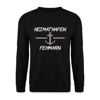 Heimathafen Fehmarn - Unisex Pullover - Schwarz - Vorne - Alina (178cm) & Michal (187cm)