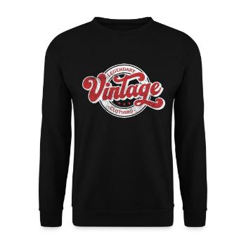 Legendäre Vintage Denim Kleidung retro rot - Unisex Pullover - Schwarz - Vorne - Alina (178cm) & Michal (187cm)