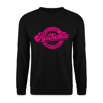 Produit premium pur denim authentique vintage rétro - Sweat-shirt Unisexe - noir - Devant - Alina (178cm) & Michal (187cm)