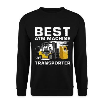 Warehouse drivers and warehouse workers for forklifts - Unisex Sweatshirt - black - Front - Alina (178cm) & Michal (187cm)