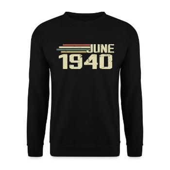 Juin 1940 Anniversaire Juin 1940 Juin 1940 Anniversaire - Sweat-shirt Unisexe - noir - Devant - Alina (178cm) & Michal (187cm)