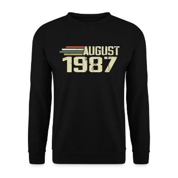 Né Août 1987 Anniversaire Août 1987 Millésime - Sweat-shirt Unisexe - noir - Devant - Alina (178cm) & Michal (187cm)