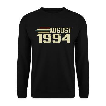 Né en août 1994 Anniversaire Millésime août 1994 - Sweat-shirt Unisexe - noir - Devant - Alina (178cm) & Michal (187cm)