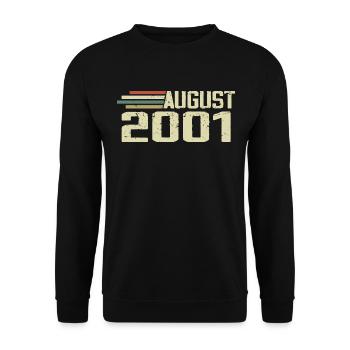 Born August 2001 Anniversary August 2001 Year - Unisex Sweatshirt - black - Front - Alina (178cm) & Michal (187cm)