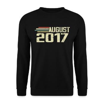 Born August 2017 Anniversary August 2017 Vintage - Unisex Sweatshirt - black - Front - Alina (178cm) & Michal (187cm)