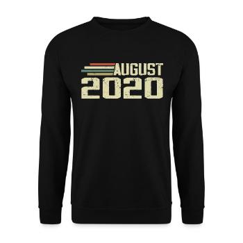 Geboren August 2020 Jubiläum August 2020 Jahrgang - Unisex Pullover - Schwarz - Vorne - Alina (178cm) & Michal (187cm)