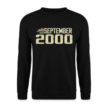 September 2000 Vintage Gift Idea September 2000 - Unisex Sweatshirt - black - Front - Alina (178cm) & Michal (187cm)
