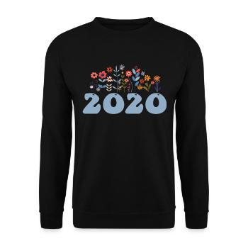 2020 motif floral 2020 thème floral floral 2020 - Sweat-shirt Unisexe - noir - Devant - Alina (178cm) & Michal (187cm)