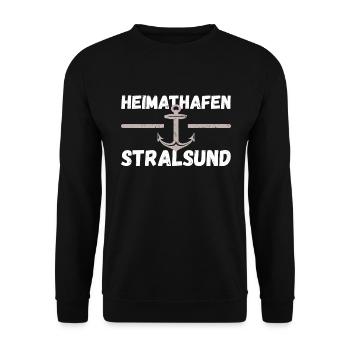 Heimathafen Stralsund - Unisex Pullover - Schwarz - Vorne - Alina (178cm) & Michal (187cm)