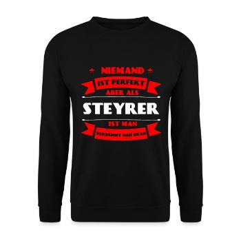 Perfekter Steyrer - Steyr Oberösterreich Austria - Unisex Pullover - Schwarz - Vorne - Alina (178cm) & Michal (187cm)