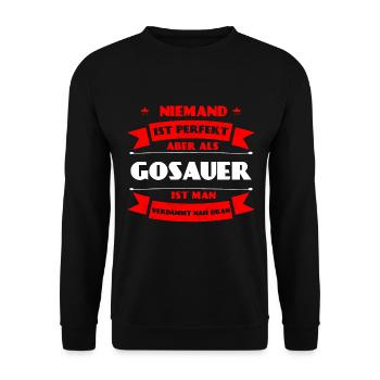 Perfekter Gosauer - Gosau Oberösterreich Austria - Unisex Pullover - Schwarz - Vorne - Alina (178cm) & Michal (187cm)