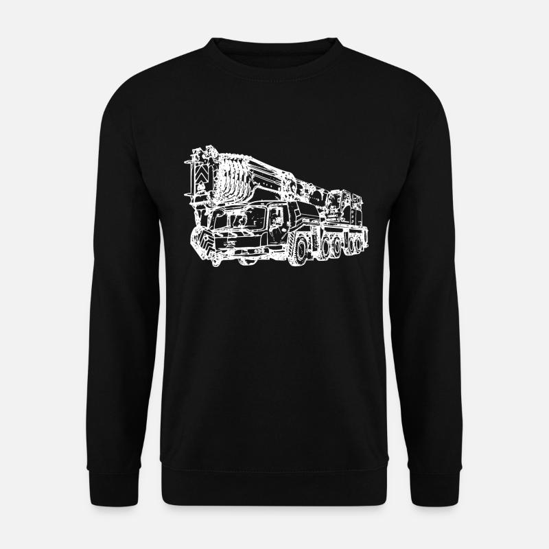 Kran crane Mobilkran 5 Achser weiß 250 5250 - Unisex Pullover - Schwarz