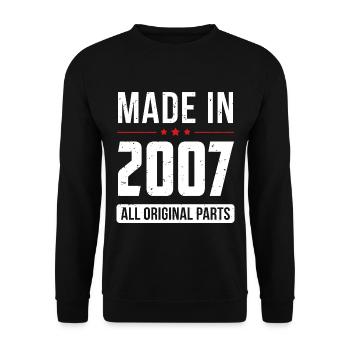 Made In 2007 - All Original Parts - Birthday - Unisex Sweatshirt - black - Front - Alina (178cm) & Michal (187cm)
