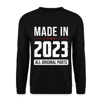 Fabriqué en 2023 - Toutes les pièces d’origine - Anniversaire - Sweat-shirt Unisexe - noir - Devant - Alina (178cm) & Michal (187cm)