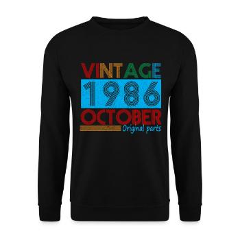 Vintage Oktober 1986 36 Jahre alte Geburtstagsgeschenke - Unisex Pullover - Schwarz - Vorne - Alina (178cm) & Michal (187cm)