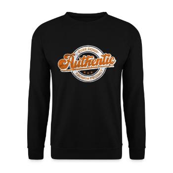Authentic pure denim premium product retro orange - Unisex Sweatshirt - black - Front - Alina (178cm) & Michal (187cm)