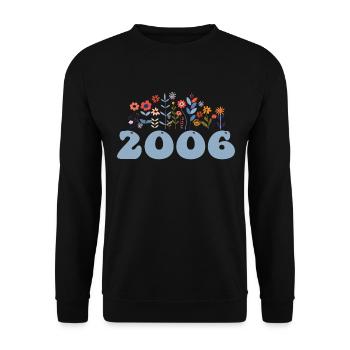 2006 Floral Pattern 2006 Floral Theme Flowers 2006 - Unisex Sweatshirt - black - Front - Alina (178cm) & Michal (187cm)