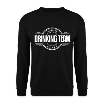 bachelor party drinking team2 - Unisex Sweatshirt - black - Front - Alina (178cm) & Michal (187cm)