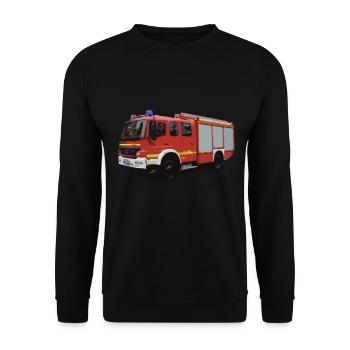 Fire department, fire engine, gift - Unisex Sweatshirt - black - Front - Alina (178cm) & Michal (187cm)