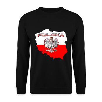 Polska, Poland, gift - Unisex Sweatshirt - black - Front - Alina (178cm) & Michal (187cm)