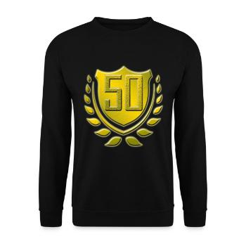 50 years, birthday, present - Unisex Sweatshirt - black - Front - Alina (178cm) & Michal (187cm)