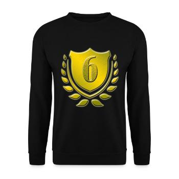 6 ans, 6ème anniversaire, fête d'anniversaire - Sweat-shirt Unisexe - noir - Devant - Alina (178cm) & Michal (187cm)